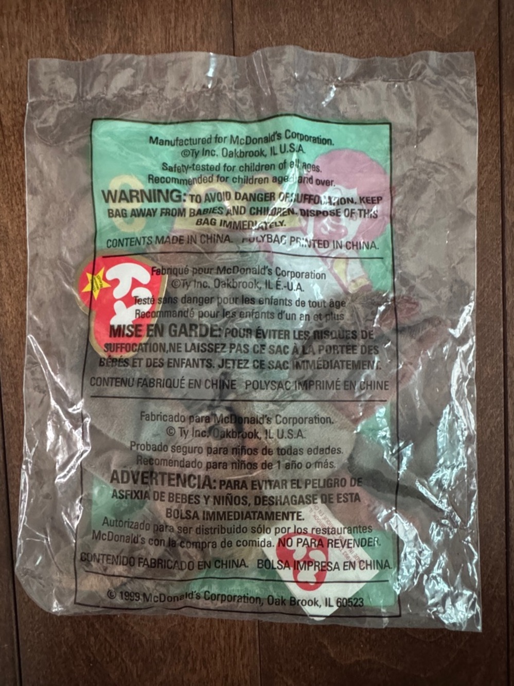 "Ty Teenie Beanie Baby" in original packaging. "Claude" the Crab. Rare